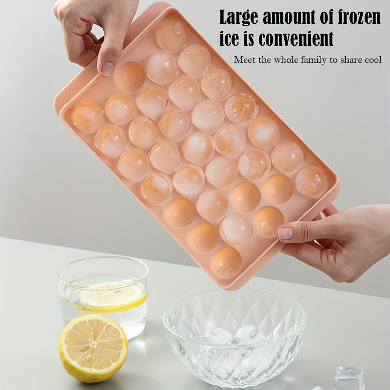 Round Ice Mold PP Material 32 Blue Pink Ice Cubes for Summer Drinks