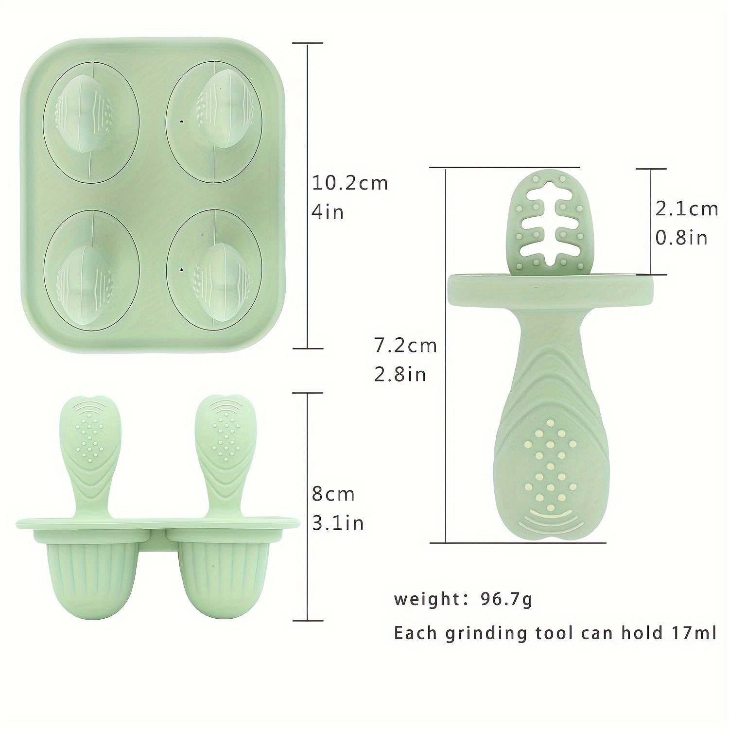 Silicone Popsicle Mold for Homemade Ice Cream and Frozen Treats with 4 Holes