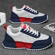 Men's Casual Breathable Non-Slip Fabric Sneakers with Lace-Up Closure