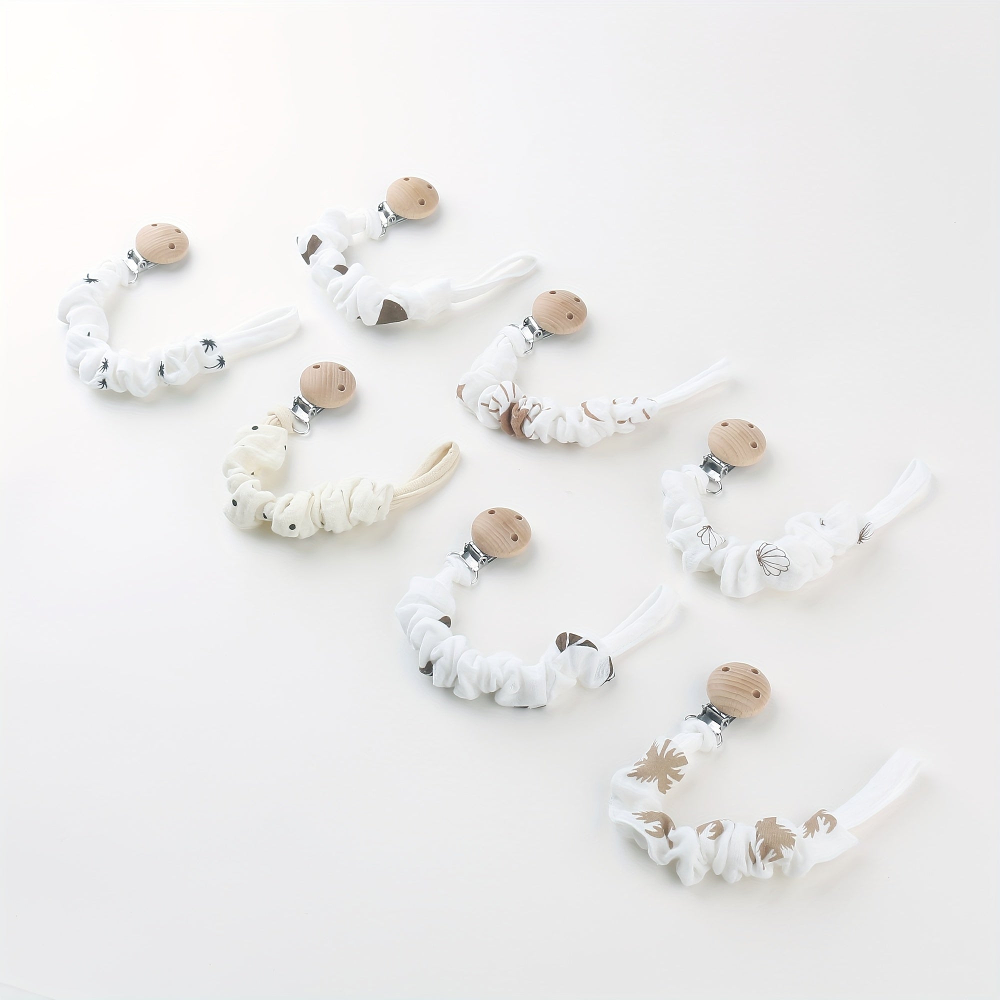 Soft Muslin Ruffle Pacifier Clip for Baby Girls and Boys Christmas Halloween Thanksgiving Easter Gift