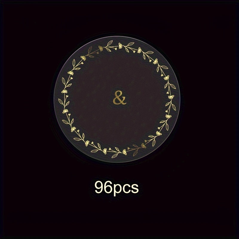 Golden Round Bottle Label, Customizable Design, PET Material, Elegant Packaging