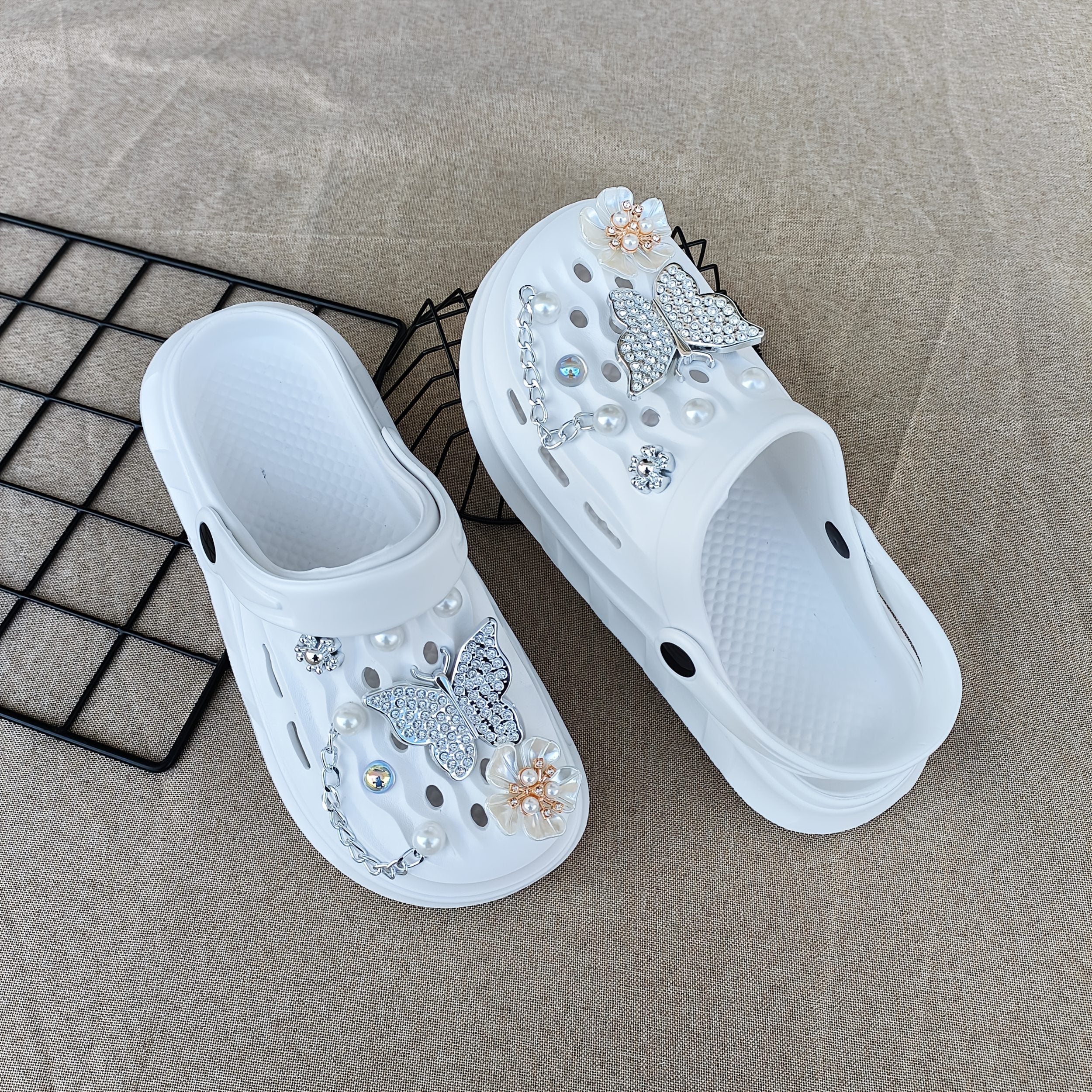 Women's EVA Clog Shoes with Floral Butterfly Accents Non-Slip Summer Footwear