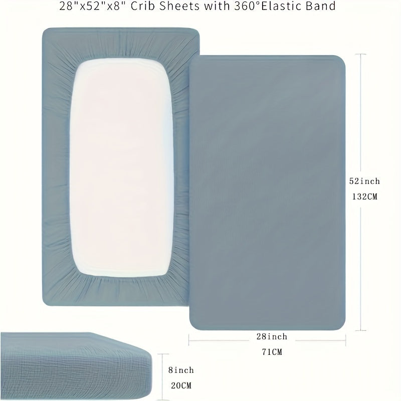 Простыня на резинке из муслина, изготовленная на 100% из хлопка, предлагает мягкость и воздухопроницаемость. Идеально подходит для стандартных матрасов (71,12x132,08 см). Доступна в цветах: слоновая кость, персиковый, розовый, зеленый и синий.