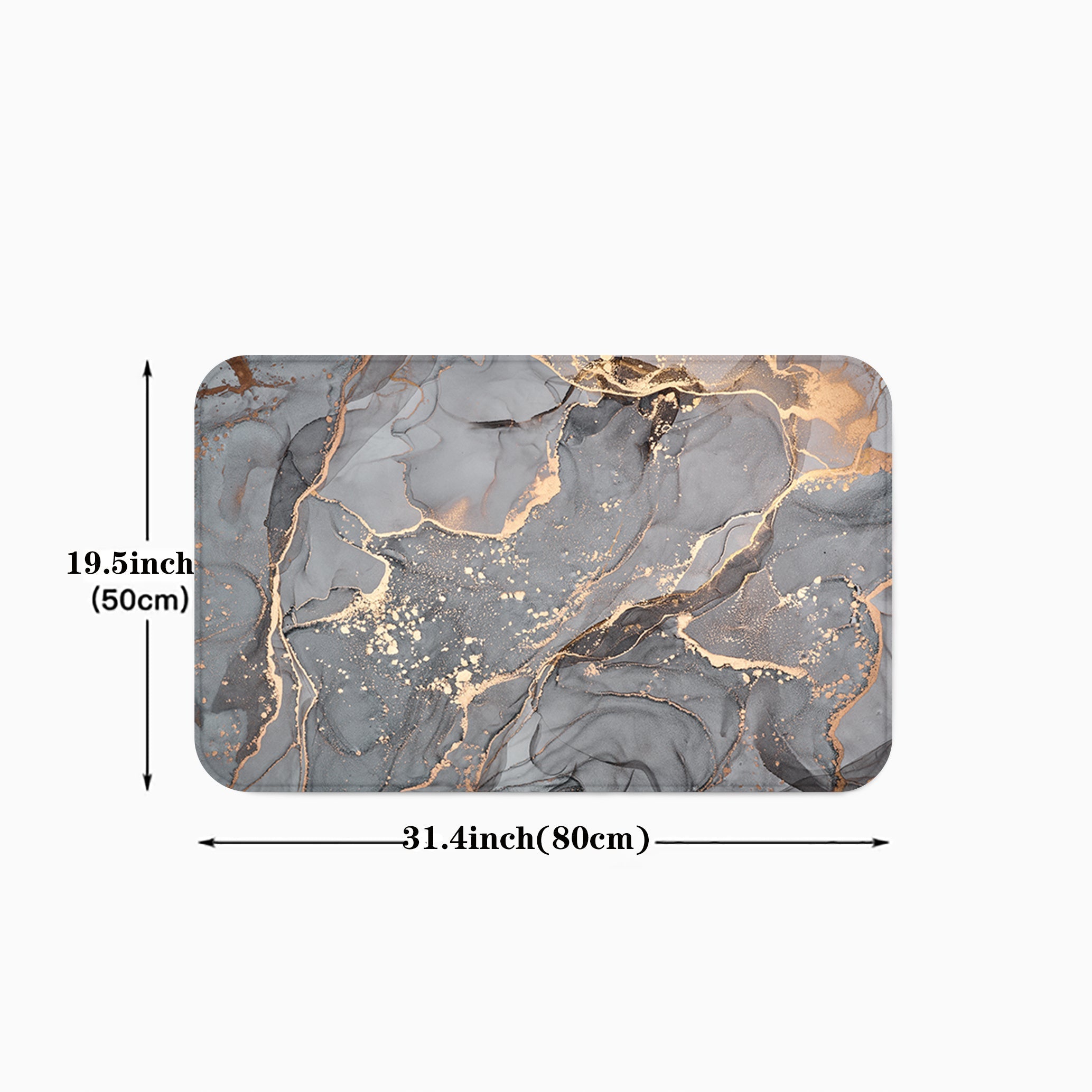 Alfombra de cocina de mármol gris antideslizante, a prueba de aceite, para interior, 40x60cm