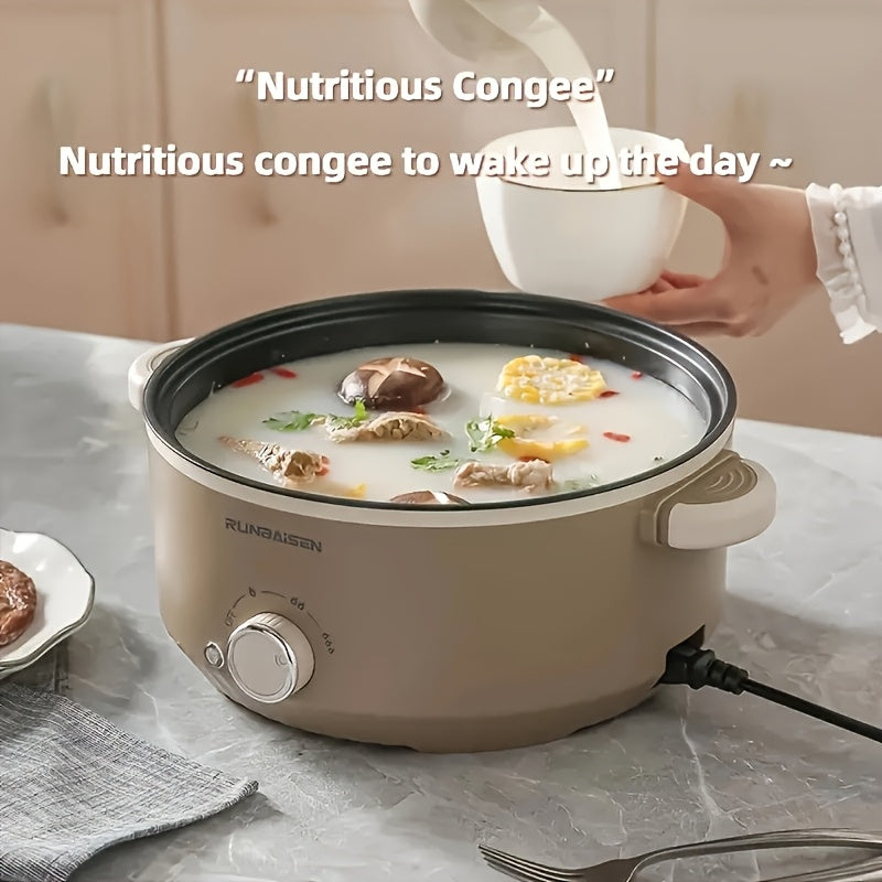 Электрический горячий горшок из нержавеющей стали с большой емкостью, пароваркой и регулятором температуры