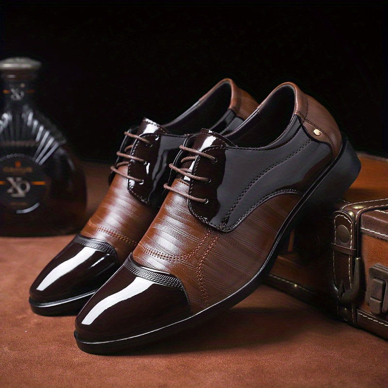 Men's Derby Shoes Leather Non-Slip Dress Shoes for Wedding Business
