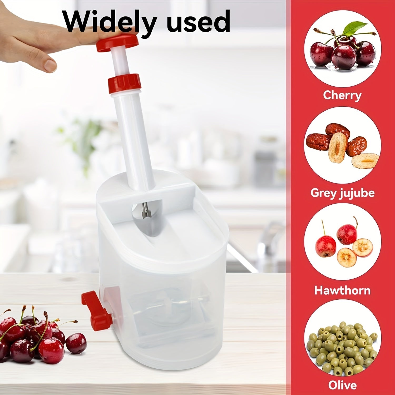 Multi-Function Fruit Pitter Tool for Cherries Olives and Grapes