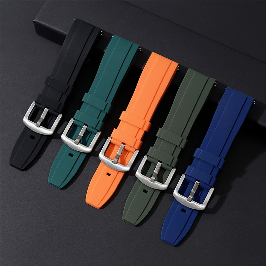 Silicone Rubber Watch Strap 20mm 22mm Quick Release Sports Watch Band in Black Green Orange Blue