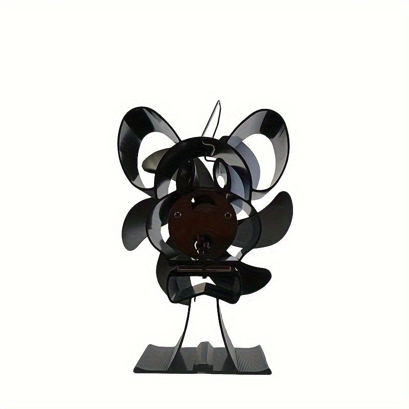 6-Blade Mouse-Shaped Fireplace Fan Aluminum No Batteries Heating Cooling