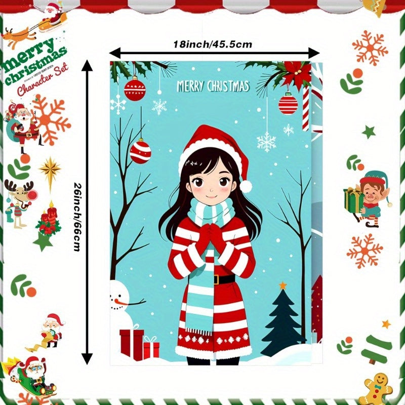 Set of 2 Christmas Kitchen Towels 18x26 Snowflake Winter Decor