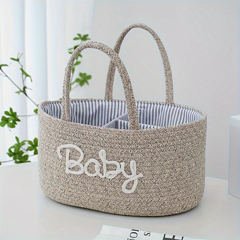 Linen Storage Basket with Wet Dry Separation Oval Toy Diaper Organizer