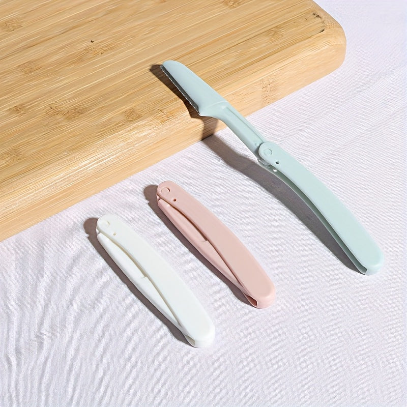 Women's Facial Shaver Set Light Beige Eyebrow Razor Peach Fuzz Remover