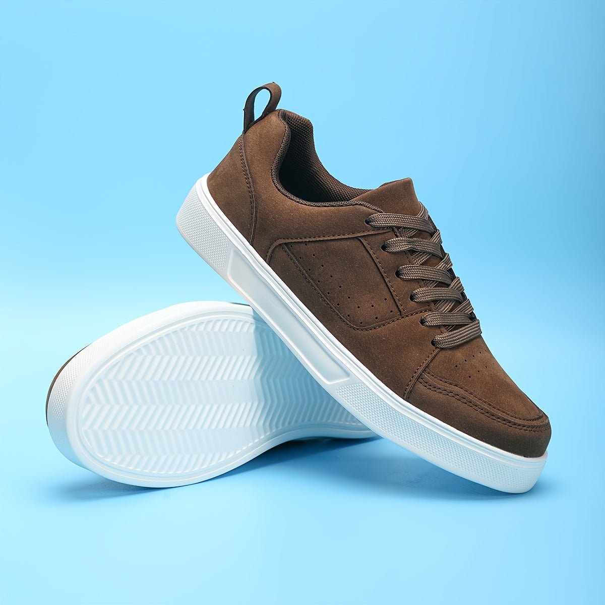 Women's Chunky Platform Sneakers Brown White Non-Slip Casual All-Season