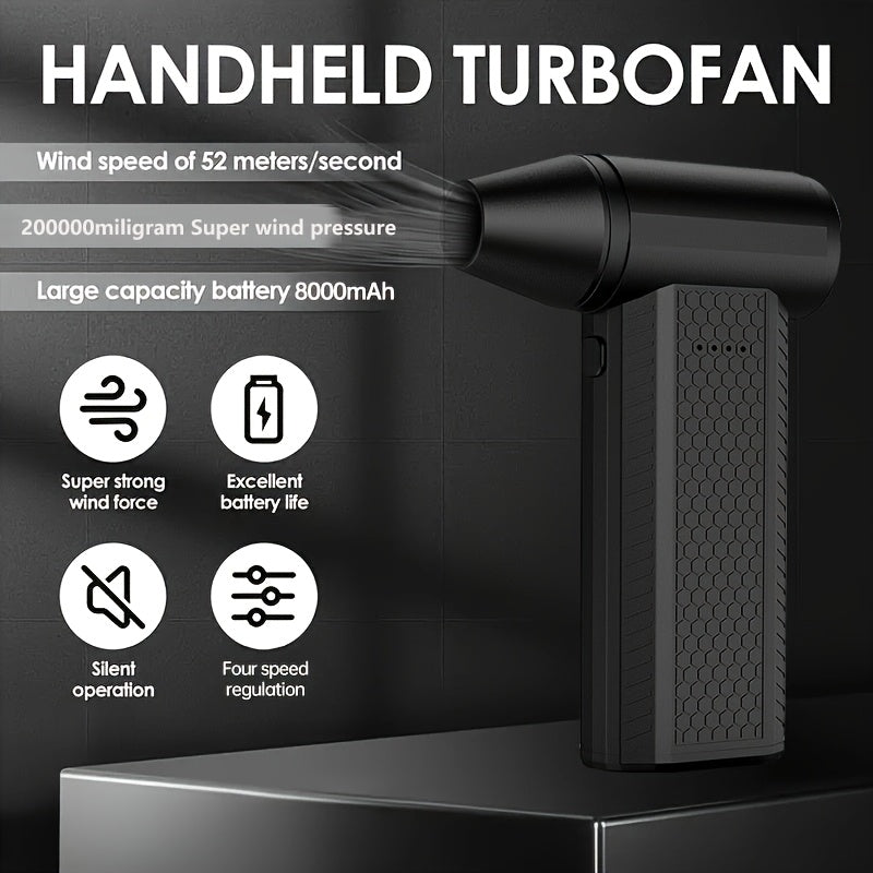 Portable Rechargeable Electric Fan with High-Speed Jet Air Blaster 8000mAh Battery for Camping and Outdoor Activities