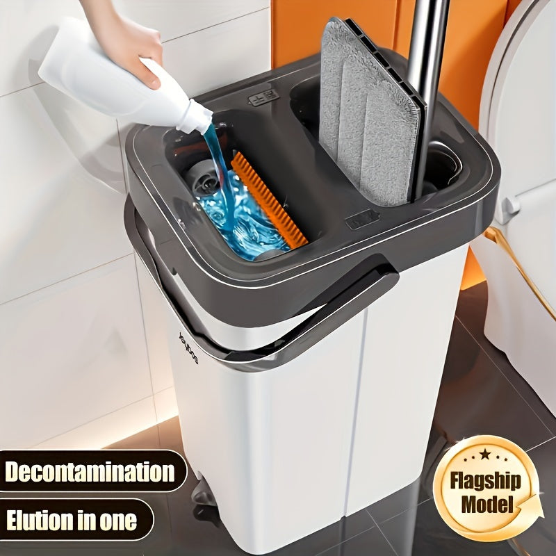 Uyda yog'och yoki plitka pollarni tozalash uchun qo'l bilan ishlatilmaydigan mopa to'plami.