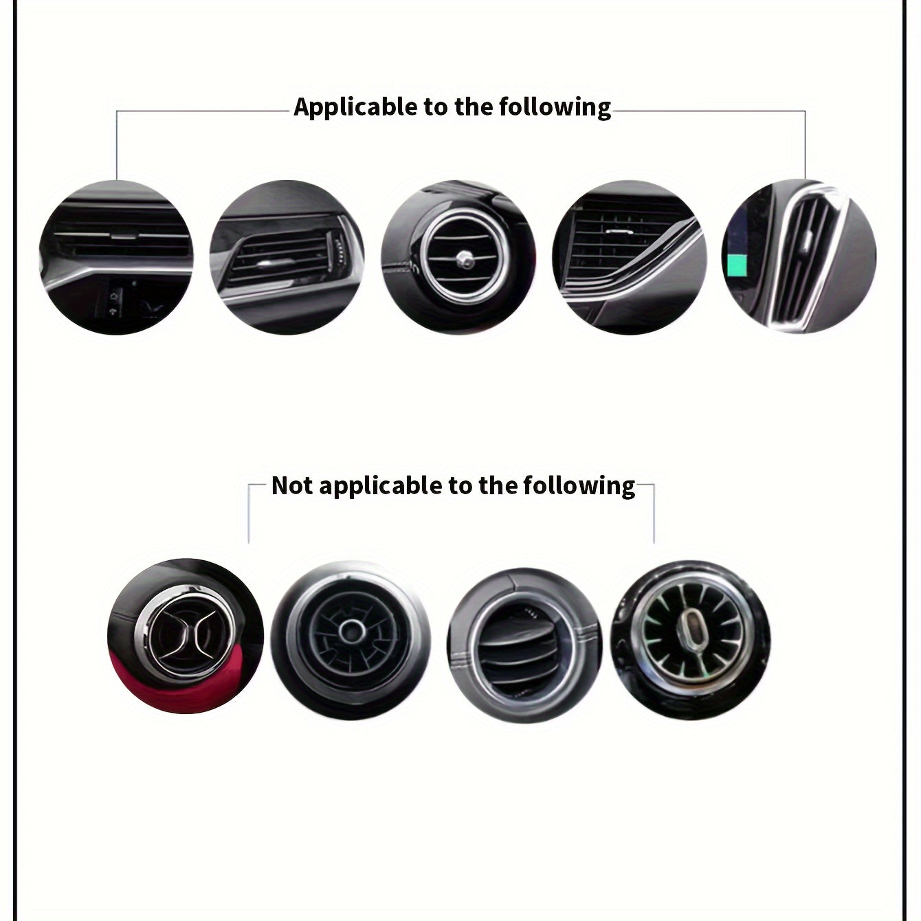 Car Mirror Phone Holder Crystal Flower Shape Adjustable Vent Mount Durable Detachable