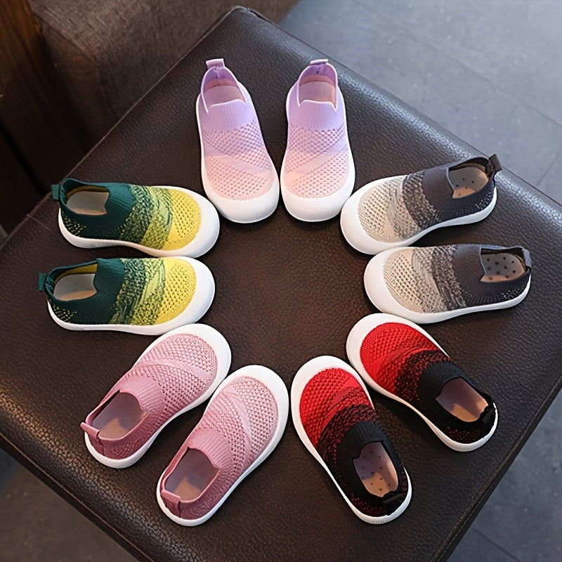 Boys Girls Breathable Woven Slip-On Sneakers for Spring and Autumn