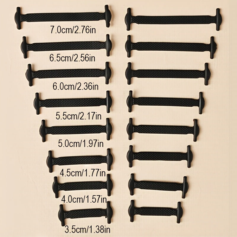 Unisex Silicone No-Tie Shoelaces Set Elastic Quick-Lace for Sneakers