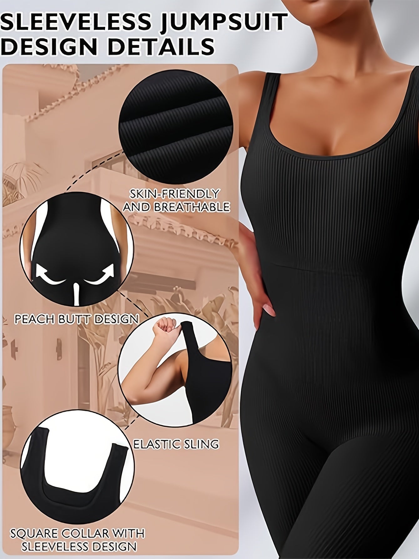 Women's Sleeveless Yoga Tank Top Polyamide Solid Breathable Seamless Fitness