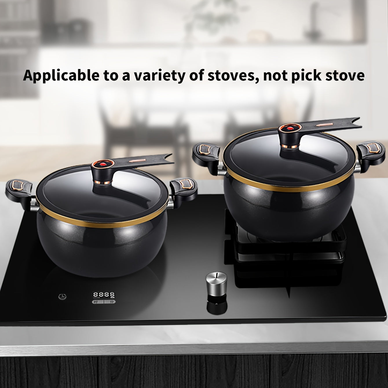 Cast Iron Soup Pot 7L with 26cm Large Capacity Non-Stick Coating Suitable for Induction and Gas Stoves