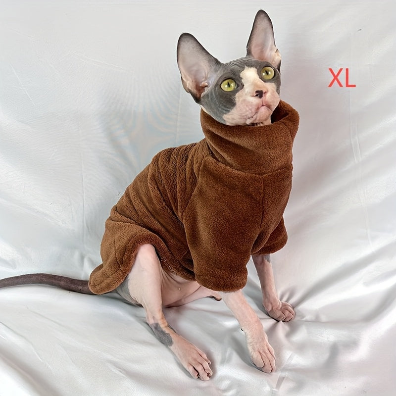 Soft Warm Sphynx Cat Turtleneck Pullover for Small and Extra Small Breeds