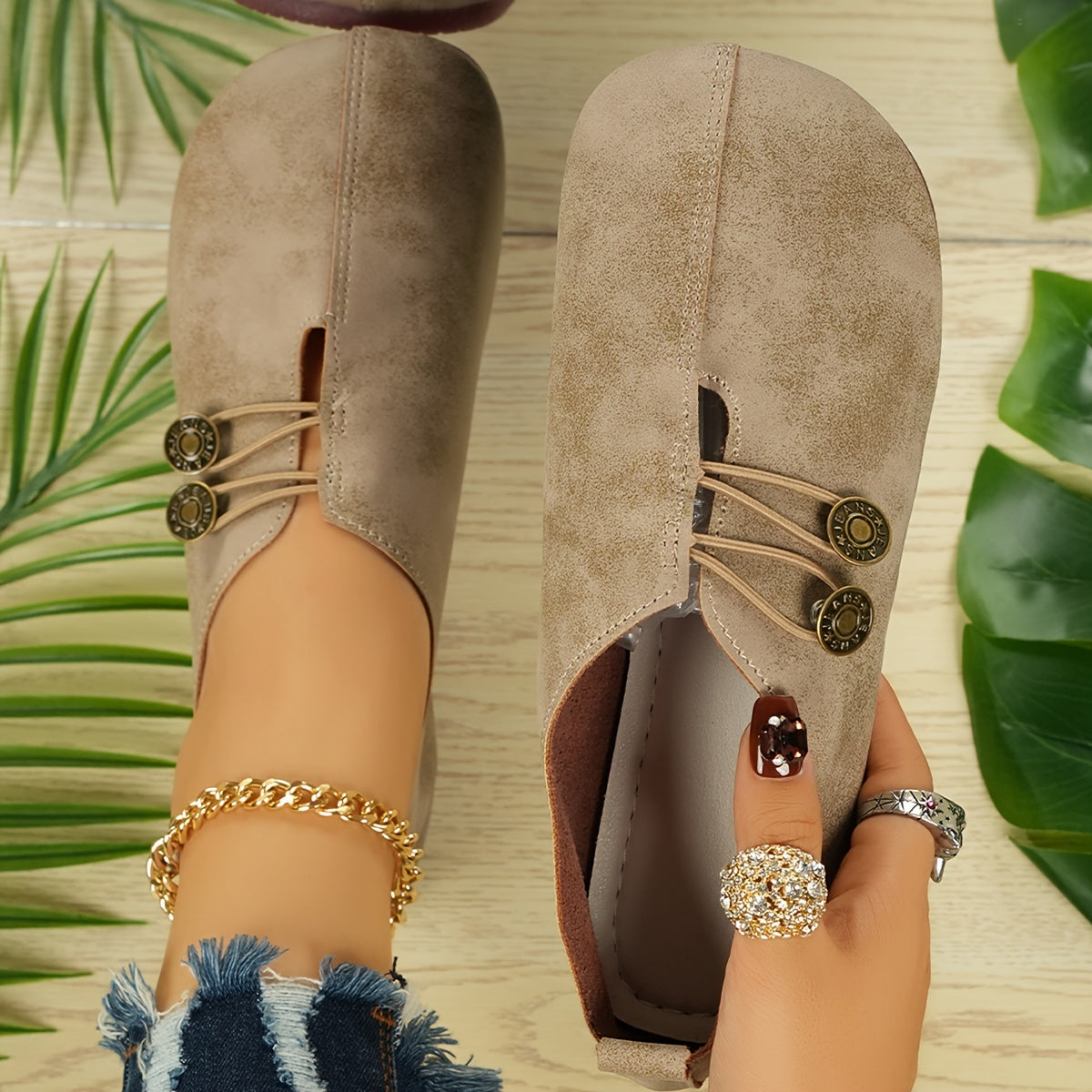 Zapatos planos de mujer de cuero cómodos y casuales en negro