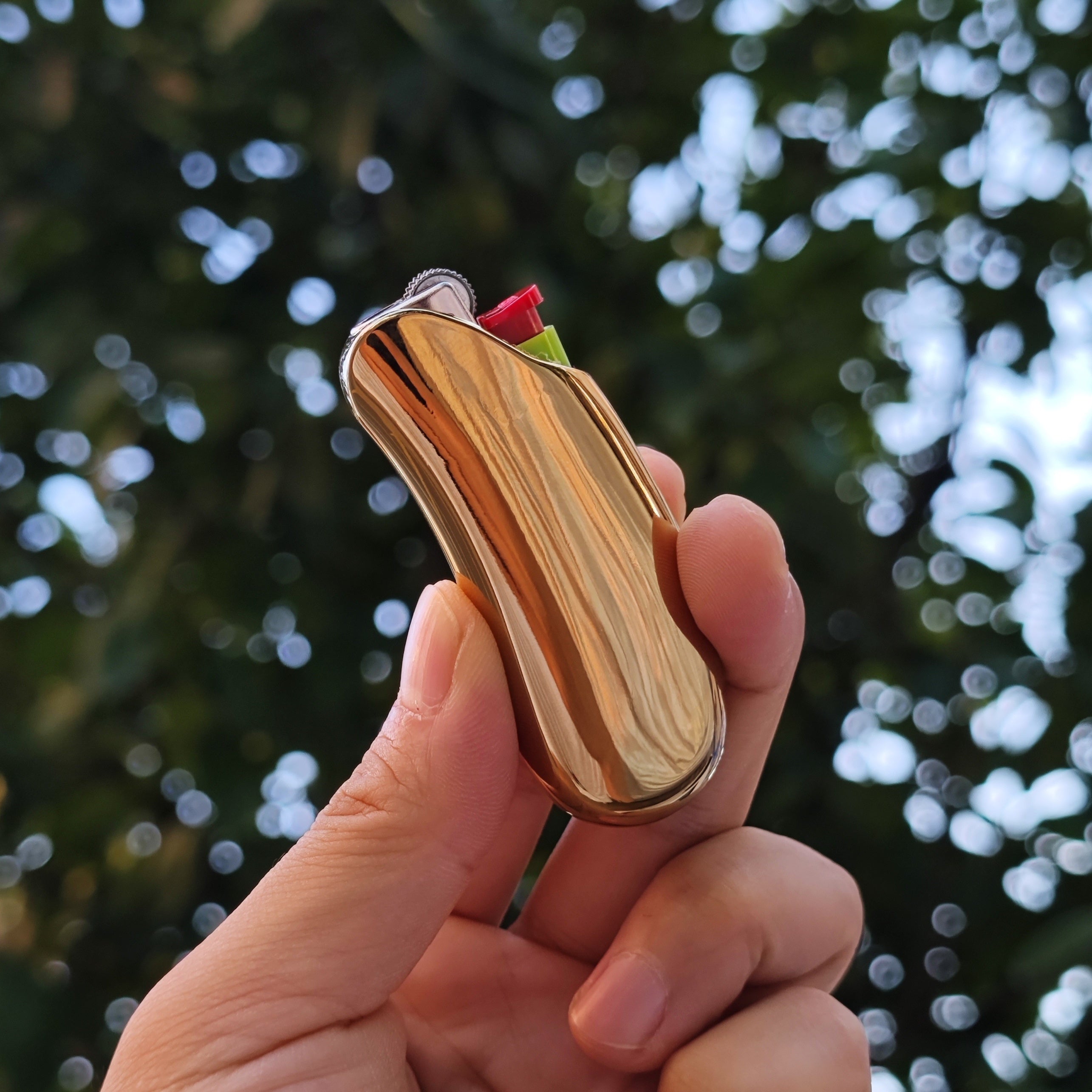 Men's Metal Lighter Cover Sleeve Pocket Elegant Silver Full Size Holster