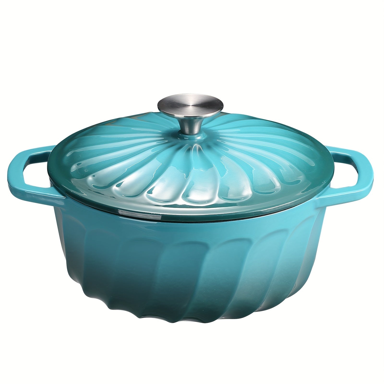 Turquoise Blue Enameled Cast Iron Dutch Oven 28.45cm for Cooking and Baking