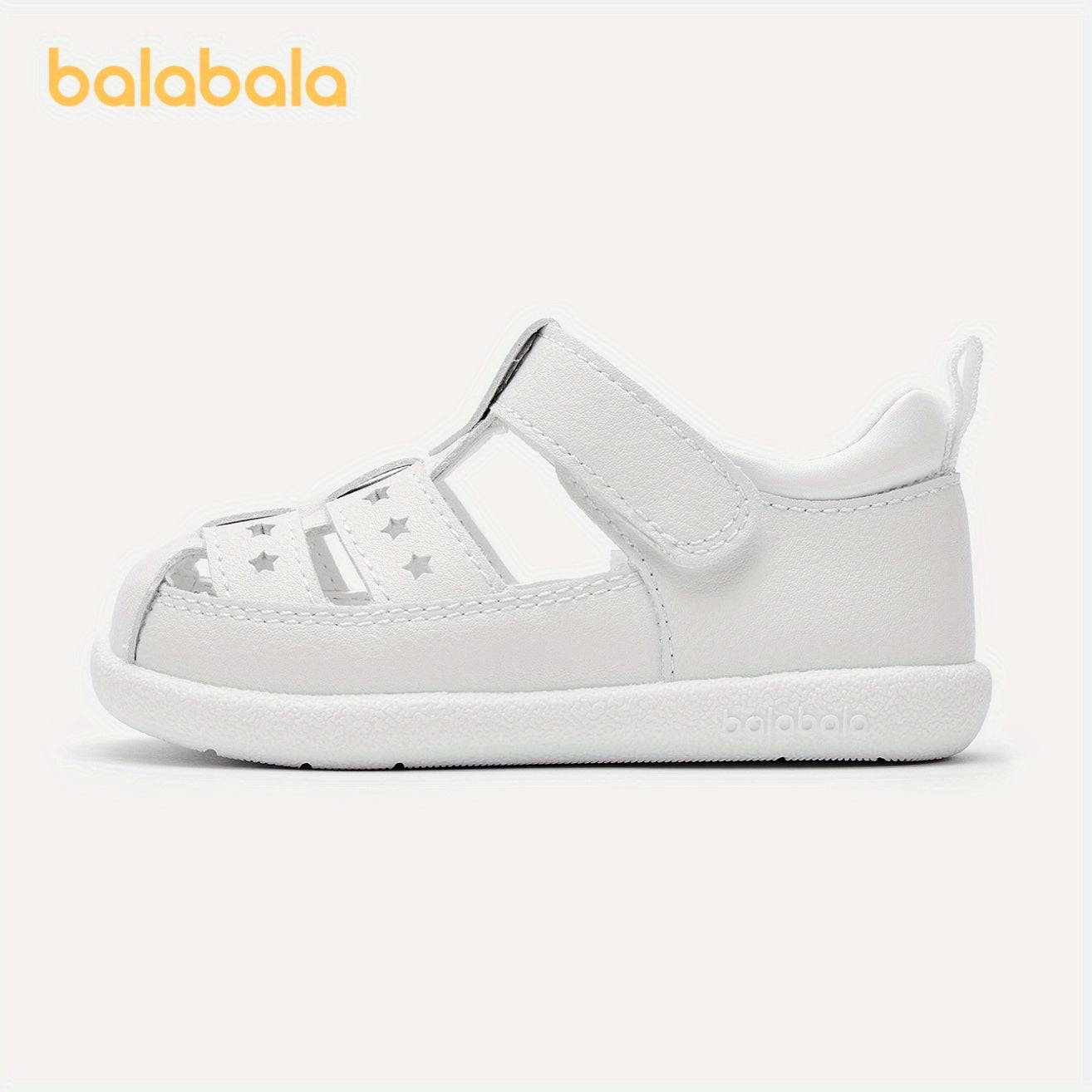 Toddler Baby Sandals Lightweight Summer White Star Soft Sole Hook and Loop Casual Outdoor