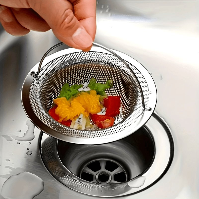 Stainless Steel Sink Strainer Basket Universal Fit Kitchen Drain Filter