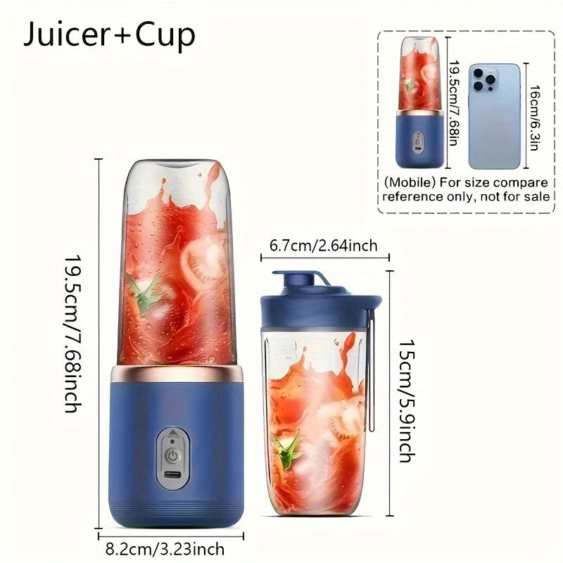 Portable Juicer Cup Rechargeable USB Powered 1500mAh Battery for Travel