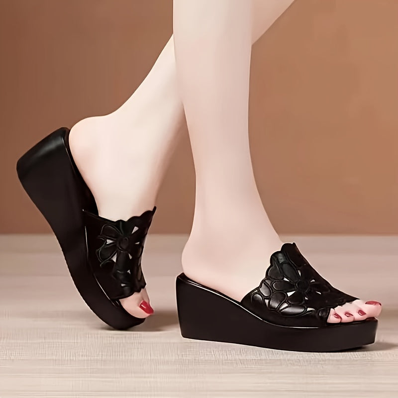 Women's Wedge Sandals Open Toe Platform Slip-On Non-Slip Sole