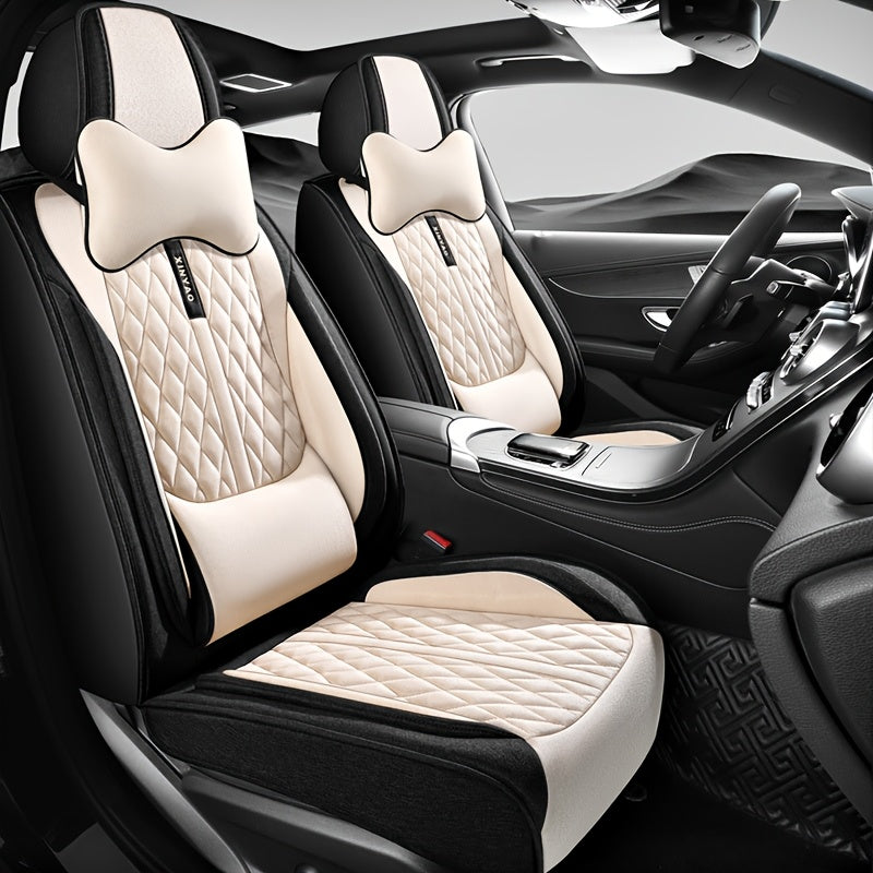 Универсальные чехлы для автомобильных сидений из полиэстера, водонепроницаемые, защитные на все сезоны