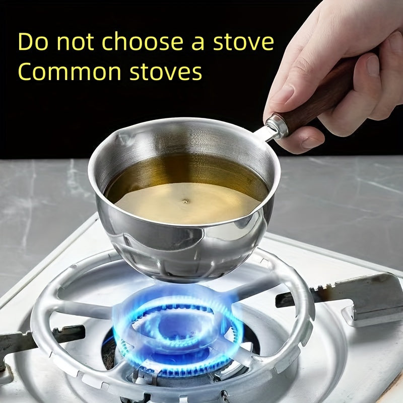 Stainless Steel Saucier Pots Set with 300ml Capacity, Oil Splash Guard, Insulated Handle