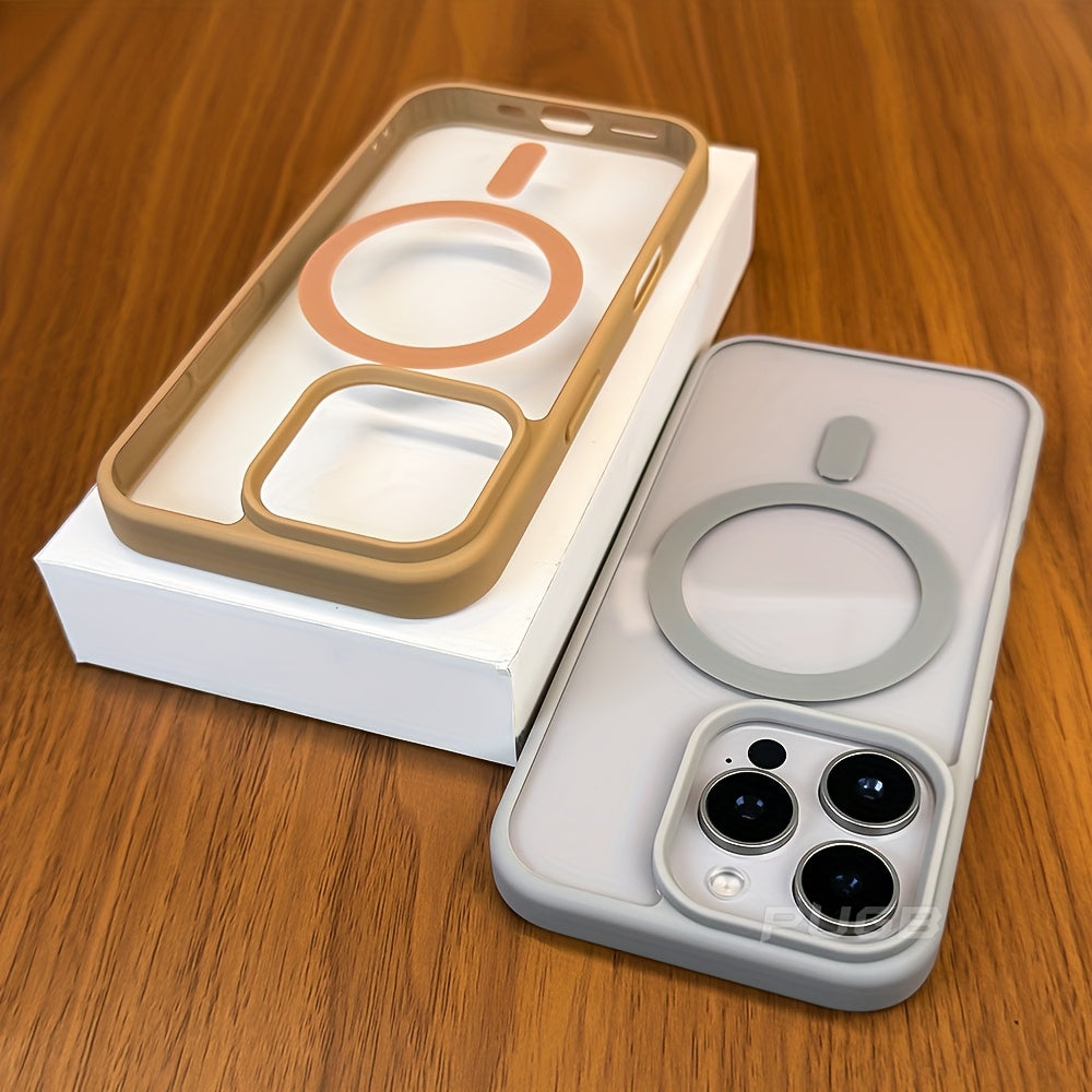 Acrylic Transparent Magnetic Phone Case for iPhone with Wireless Charging and Lens Protection