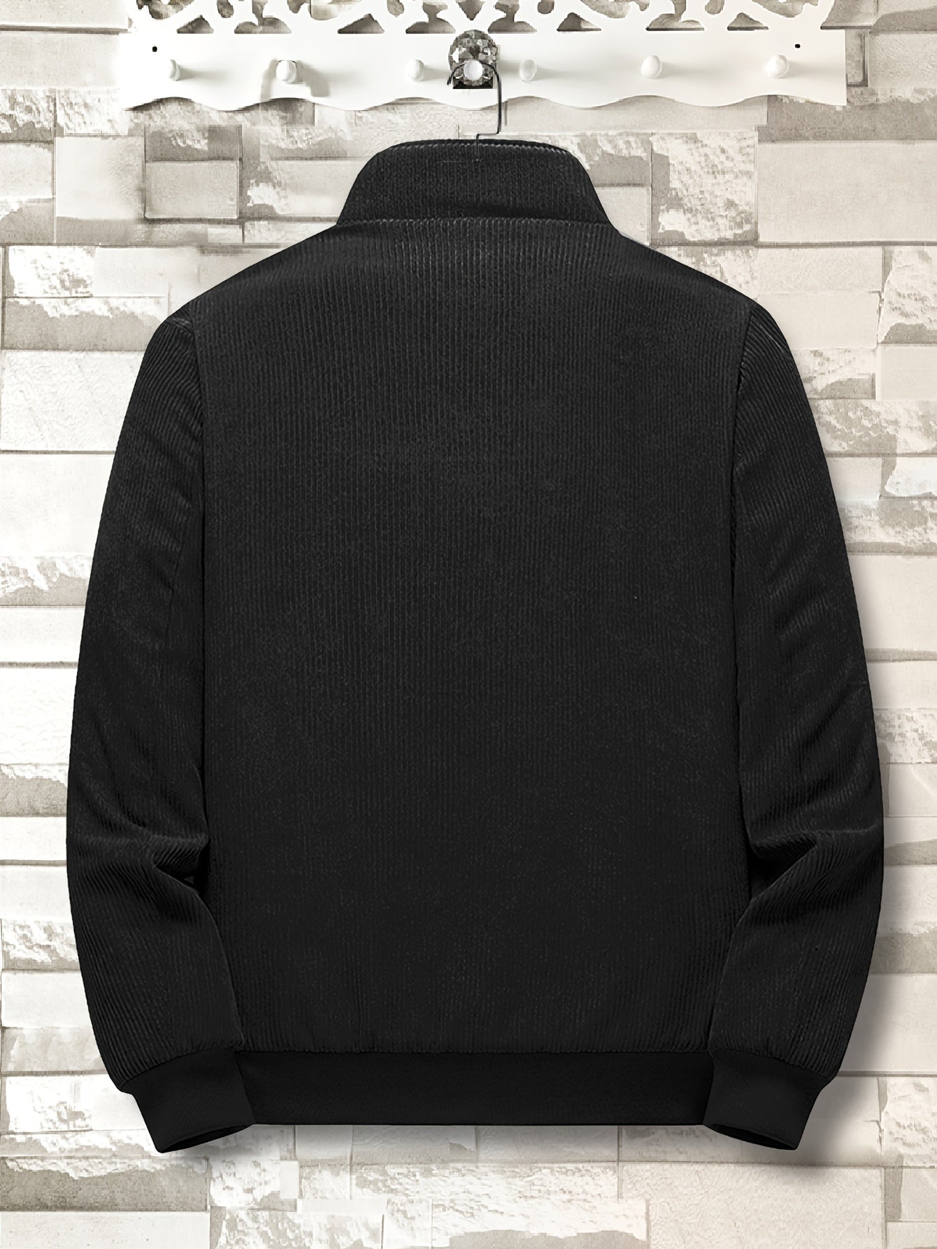 Men's Corduroy Jacket Fleece-Lined Stand Collar Regular Fit Fall Winter