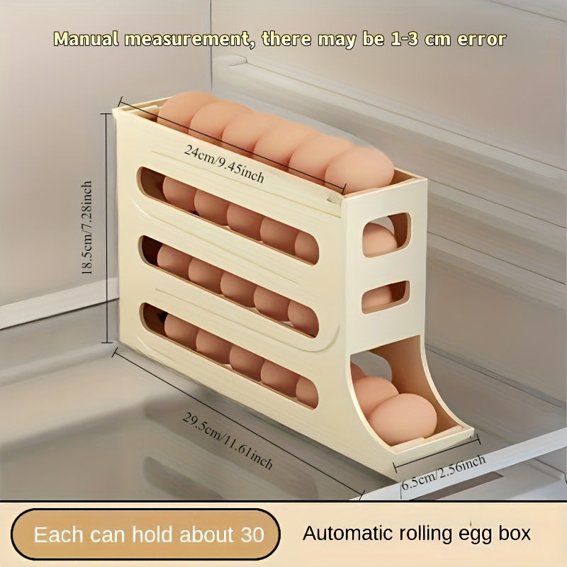 High-Capacity Food Grade Plastic Egg Storage Organizer for Refrigerator Stackable Smart Kitchen Storage