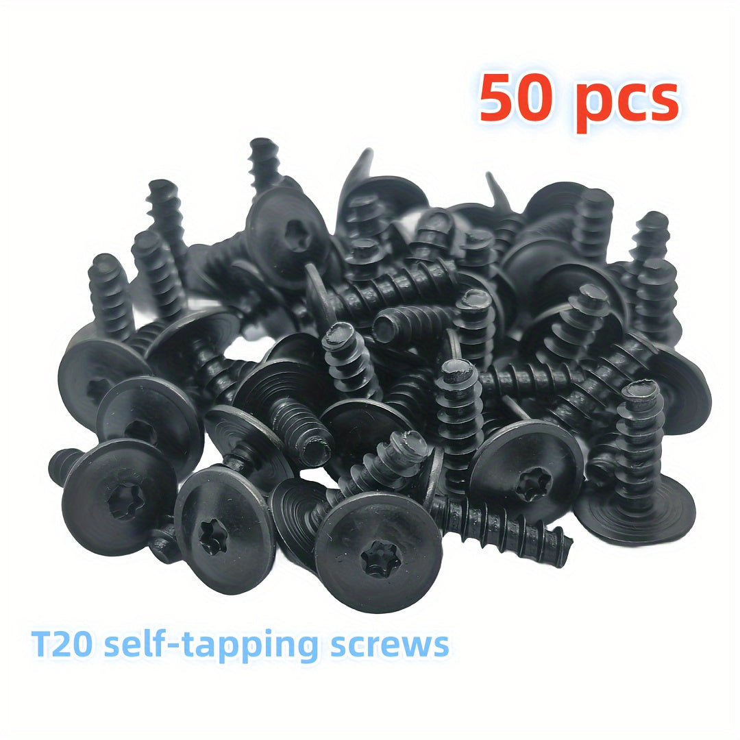 50 ta qadoqlashda qora T20 o'z-o'zidan burg'ulash vintlari, suv quvuri uchun mustahkam fastenerlar