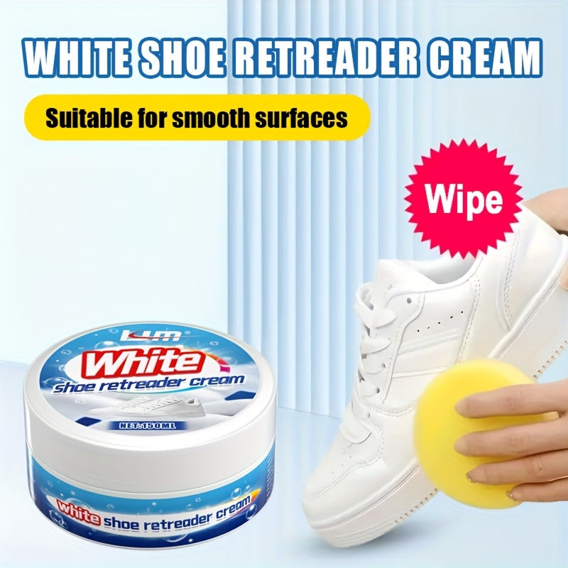 White Shoe Retainer Cream 150g Brightens Polished Shoes Wipe-Off Formula
