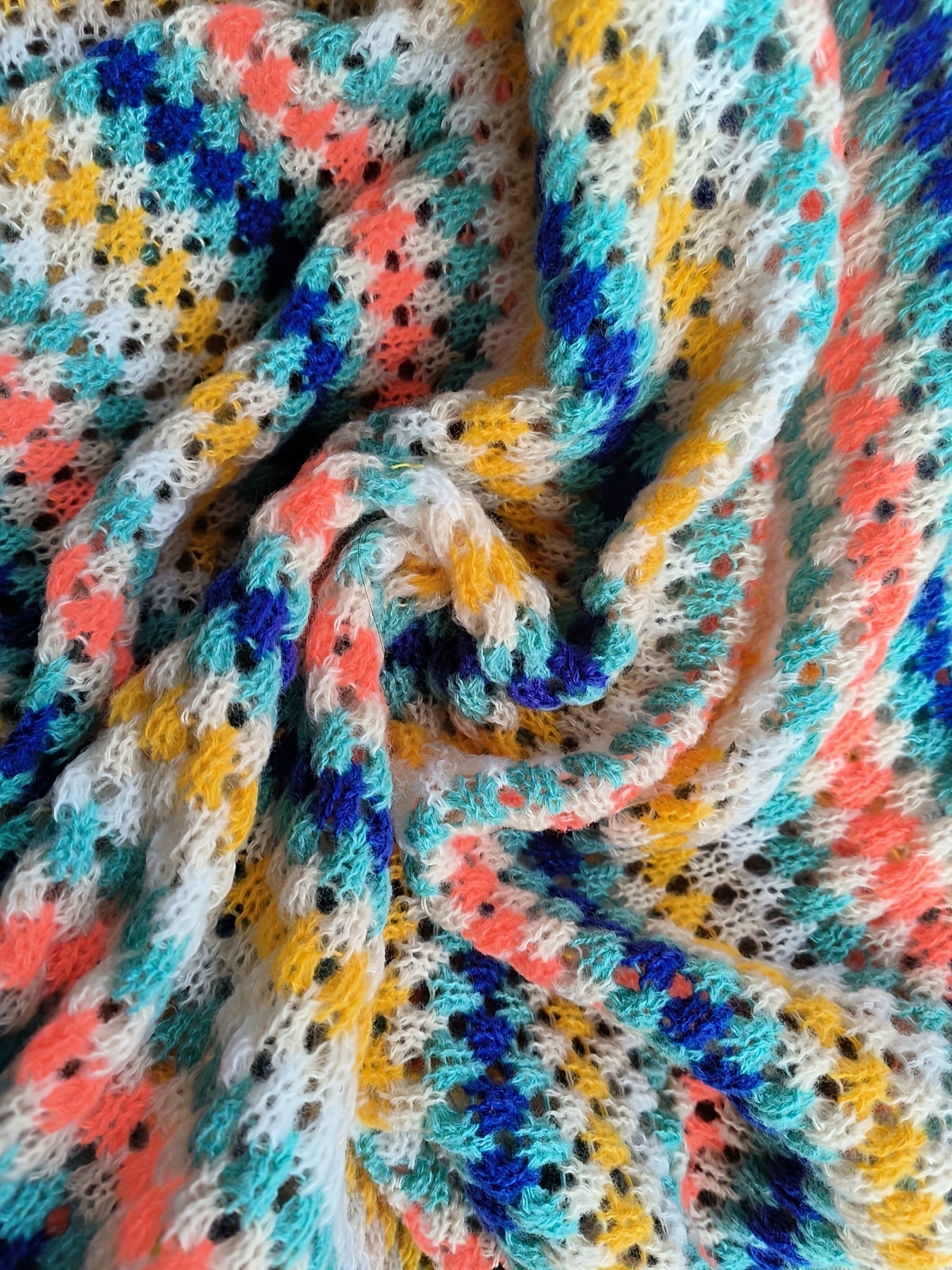 Plus Size Women's Striped Long Sleeve Cardigan Sweater Open Front Lace Detailing