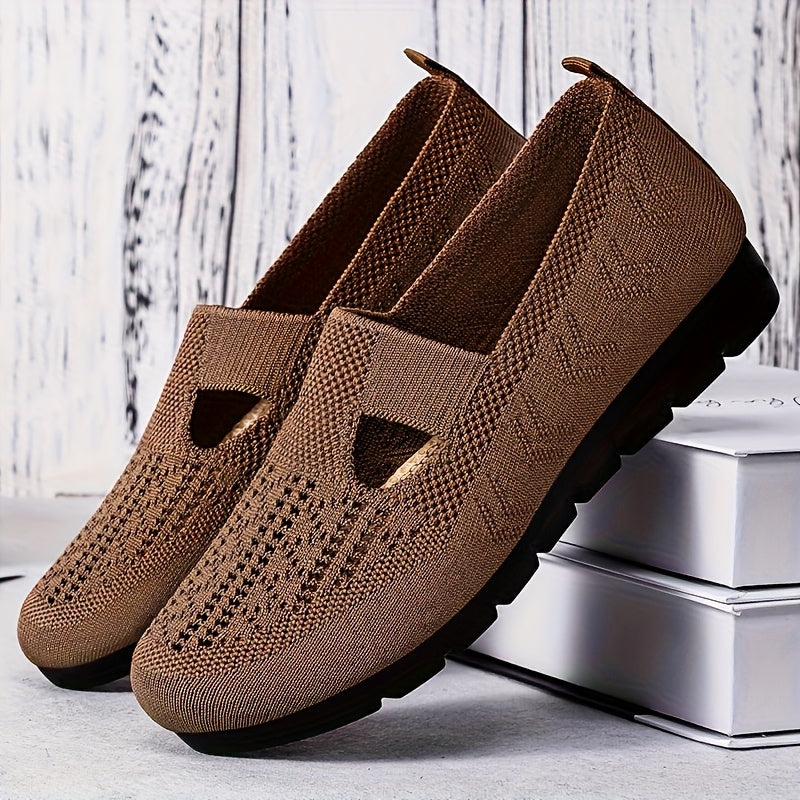 Women's Knit Breathable Mesh Shoes for Casual Walks and All Seasons