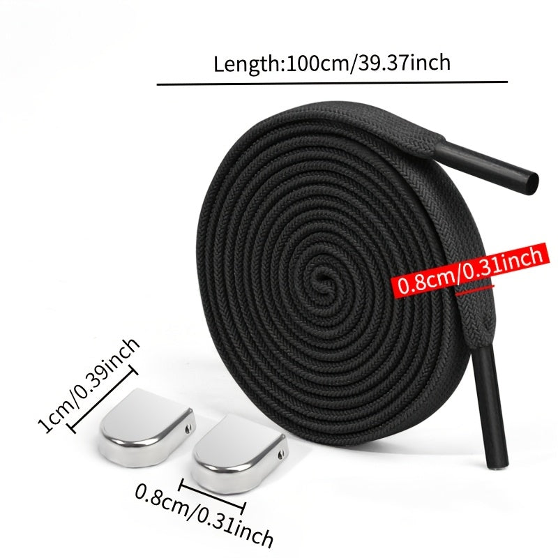 Adult Non-Slip Elastic Shoe Laces, Polyester Spandex, 9 Colors, 100cm