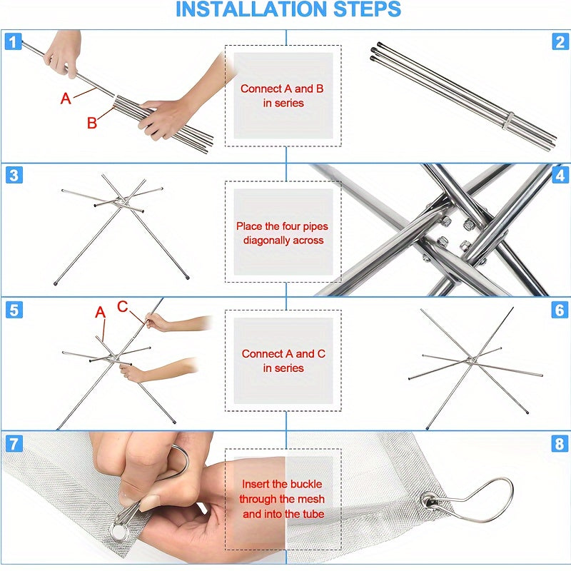 Stainless Steel Portable BBQ Grill with Non-Stick Surface Foldable Adjustable Height and Wind Guard
