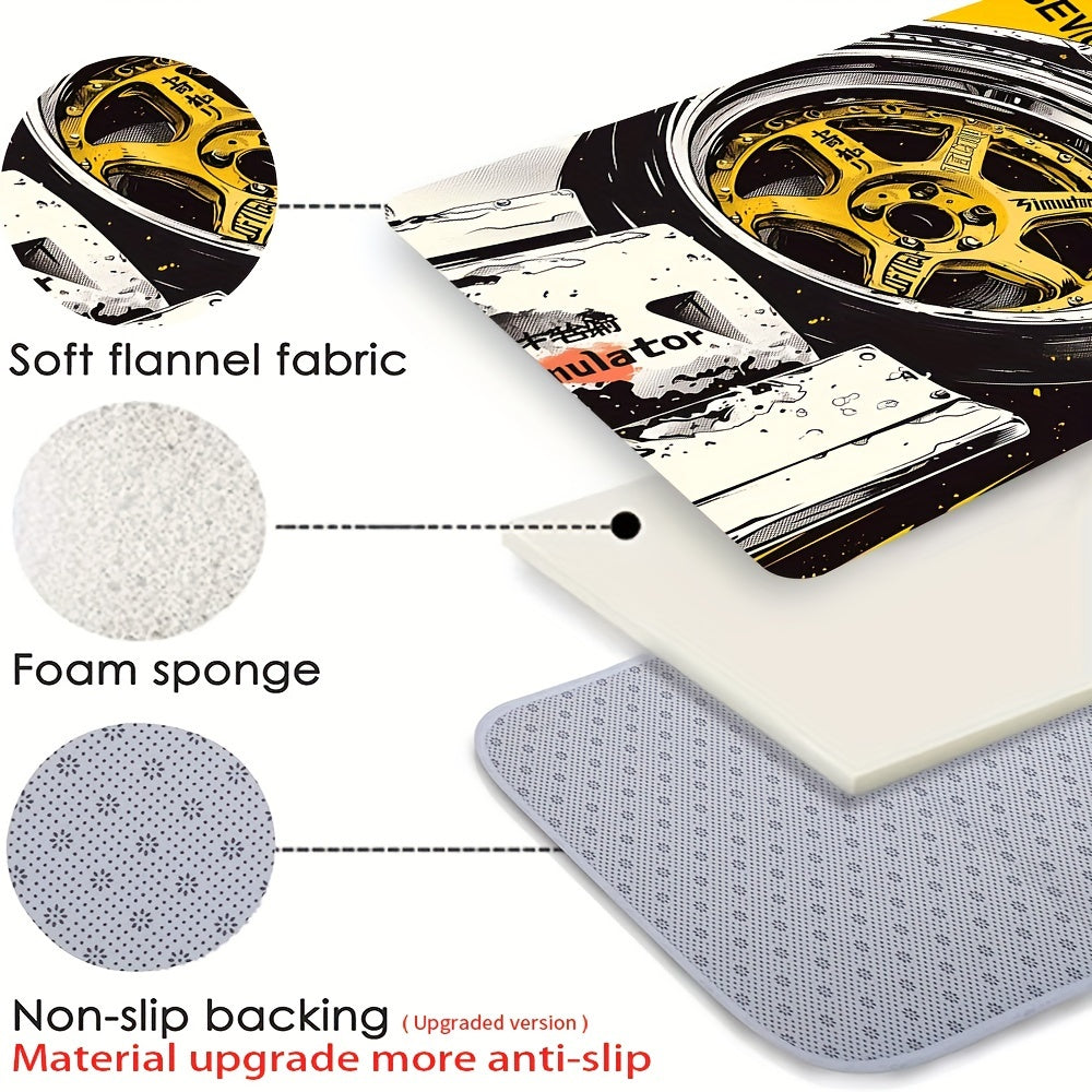 Soft Flannel Anti-Fatigue Door Mat 1.2cm Thick Non-Slip Absorbent Entryway Rug