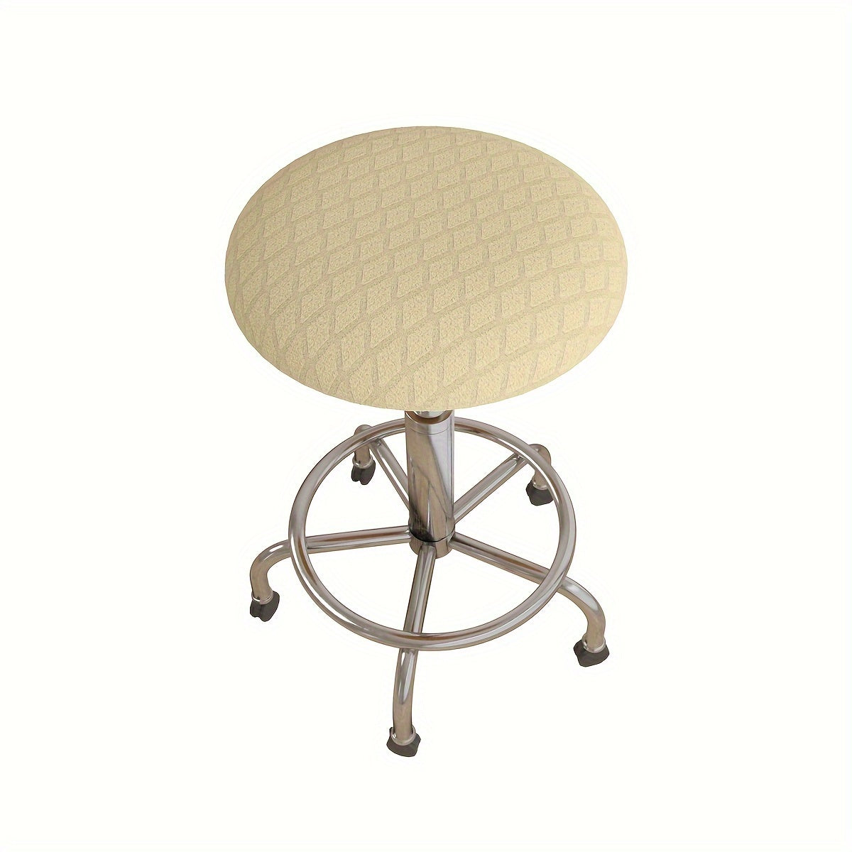 Stretchable Jacquard Diamond Pattern Stool Cover Elastic Fit Machine Washable for Round High-Legged Stools