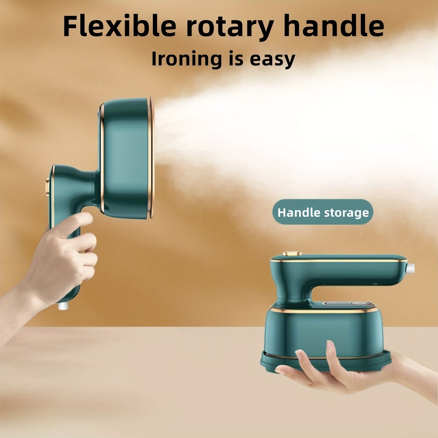 Dual-Use Foldable Handheld Steam Iron for Household or Travel Use