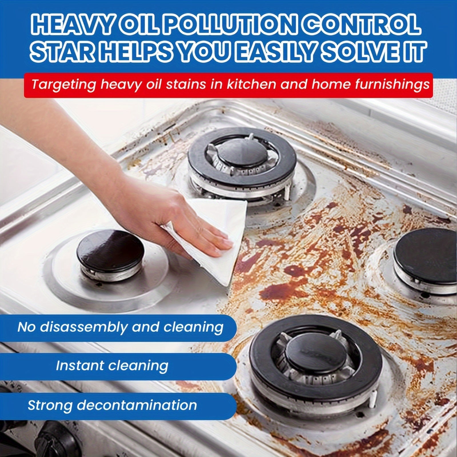Multi-Purpose Kitchen Cleaning Tablets Heavy Duty Oven Grill Stove Cleaner