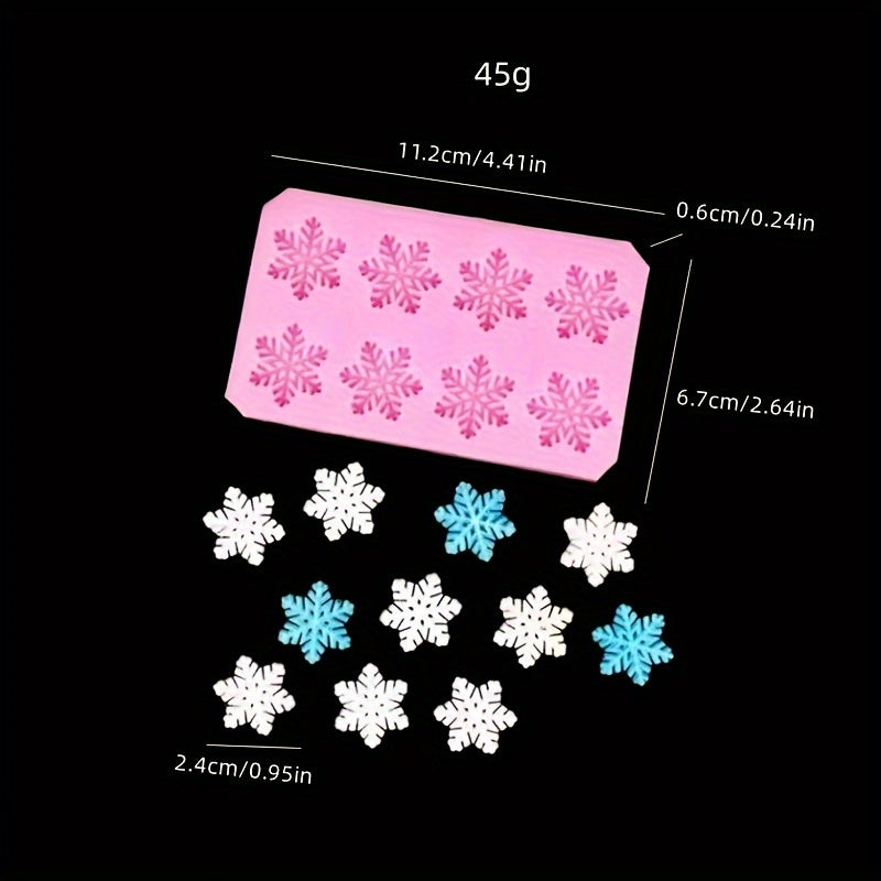 Silicone Snowflake Fondant Mold for Cake Chocolate Biscuits Candy Jelly Pudding Christmas Baking