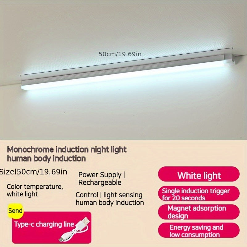 Rechargeable LED Cabinet Light with Magnetic Suction for Staircases and Hallways