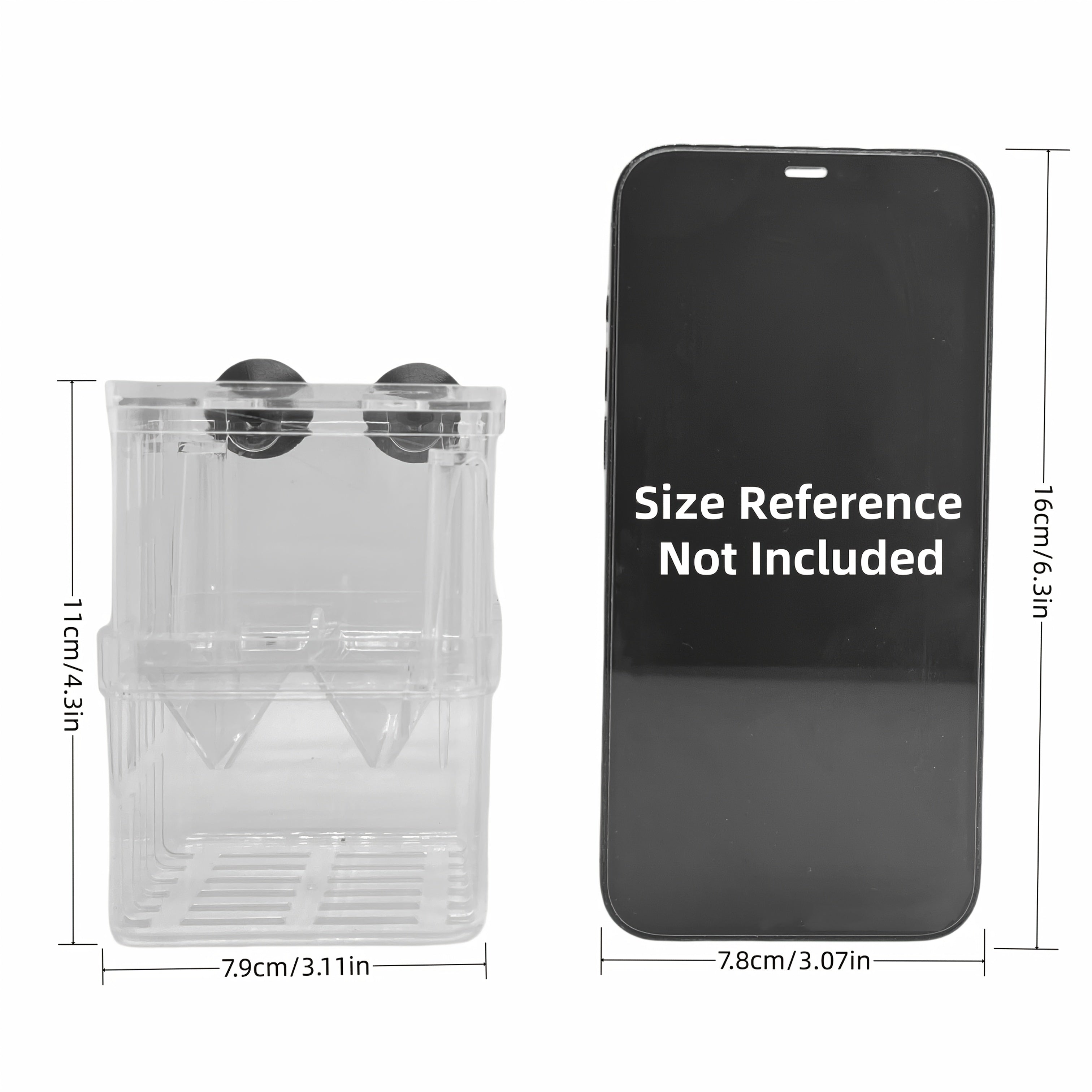 Square Fish Breeding Isolation Box for Guppies No Battery Needed